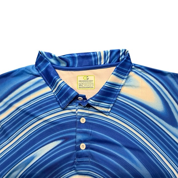 Obnoxious Golf - OG Of Loud Golf - Mens Polo Size XXL With Blue Swirl Design - Picture 2 of 6